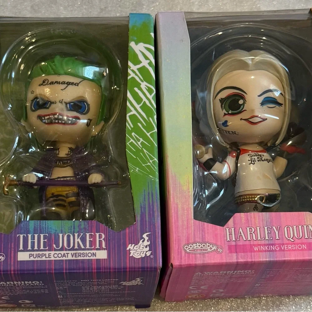 Suicide Squad The Joker & Harley Quinn Collectible Figures - Green, Blonde NWOT